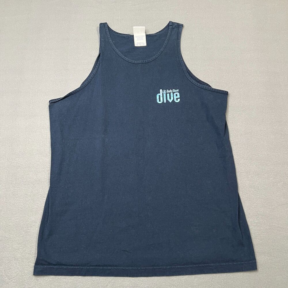 Body Glove Dive Tank Top Men's Size XL Navy Blue Cotton Beach Surfing Pullover